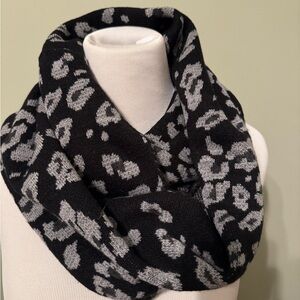 Calvin Klein Leopard Print Scarf in Black and Gray